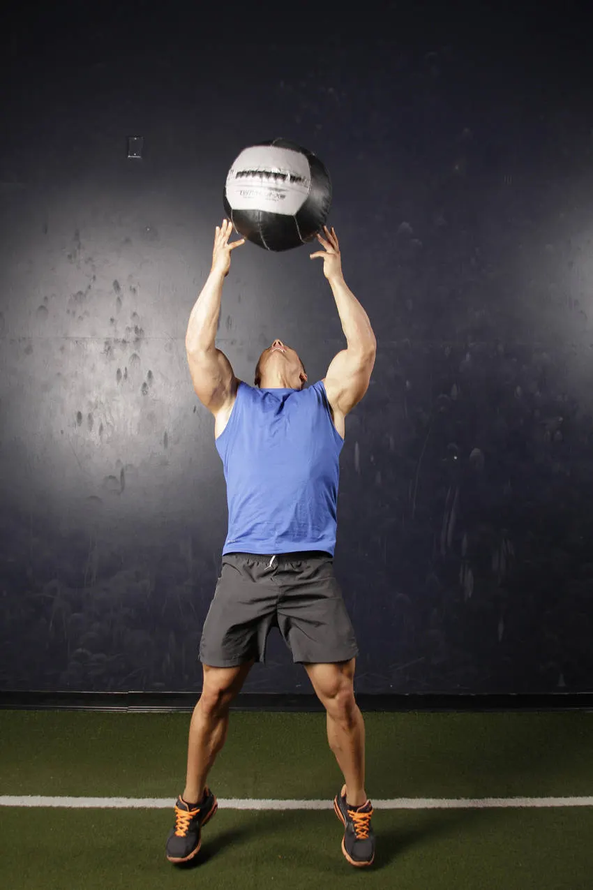 Backward Medicine Ball Throw — end position