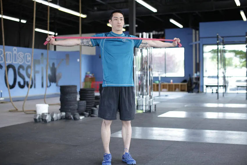 Band Pull Apart — end position