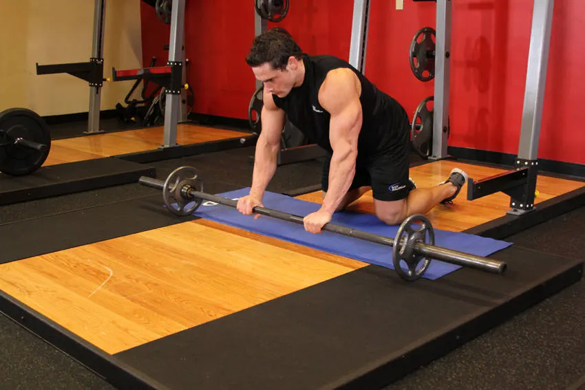 Barbell Ab Rollout - On Knees exercise