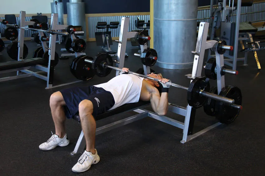 Barbell Guillotine Bench Press — end position