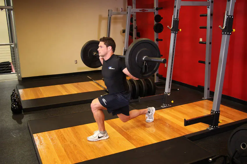 Barbell Lunge — end position