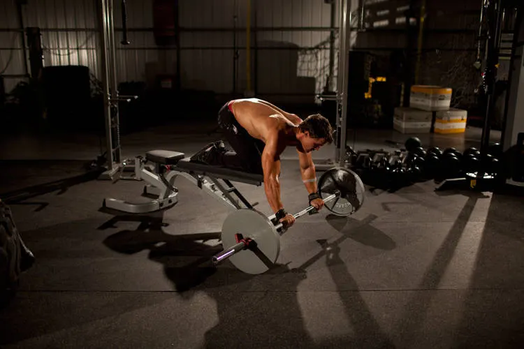 Barbell Rollout from Bench exercise