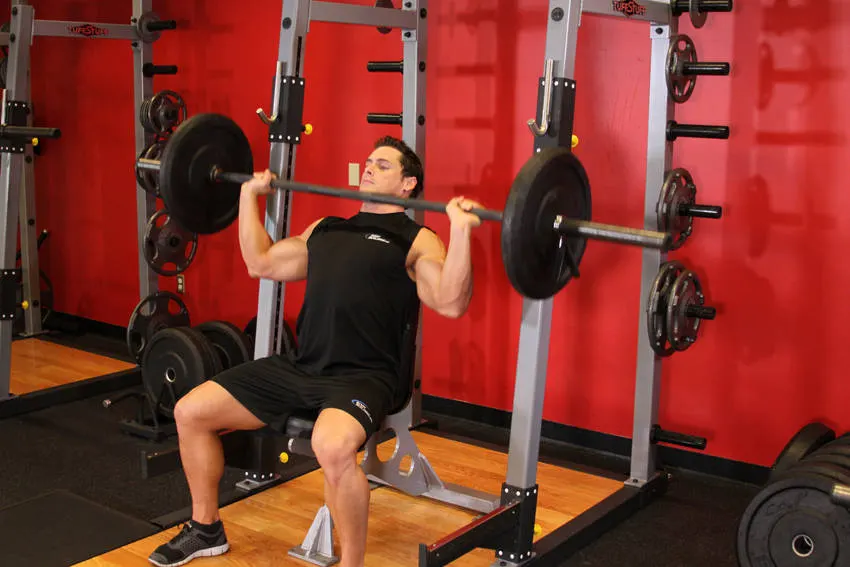 Barbell Shoulder Press — end position