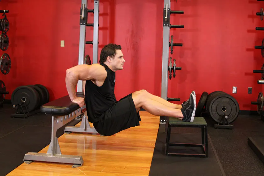 Bench Dips — end position