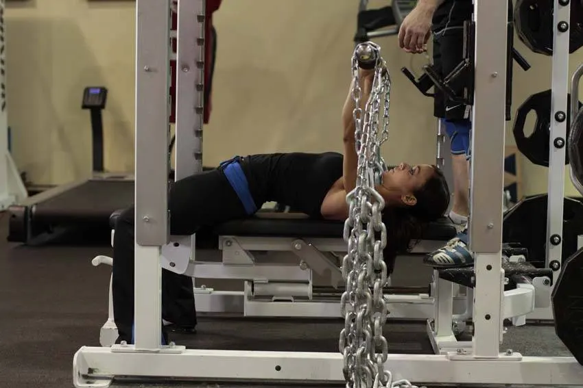 Bench Press with Chains — end position