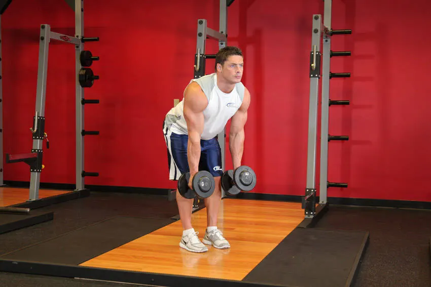 Bent Over Two-Dumbbell Row With Palms In exercise