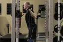 Box Squat with Bands exercise