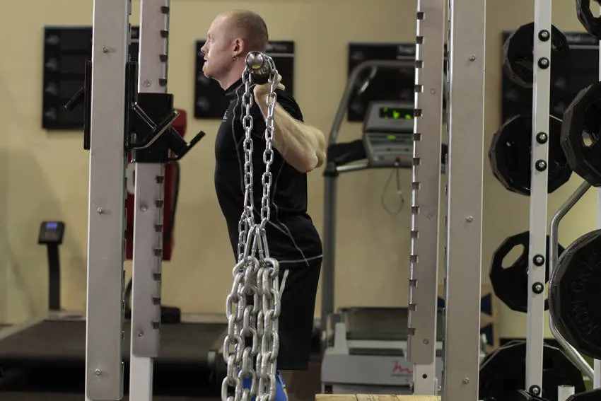 Box Squat with Chains exercise