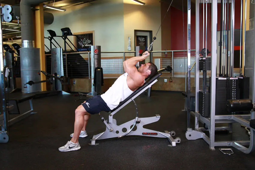Cable Incline Triceps Extension exercise