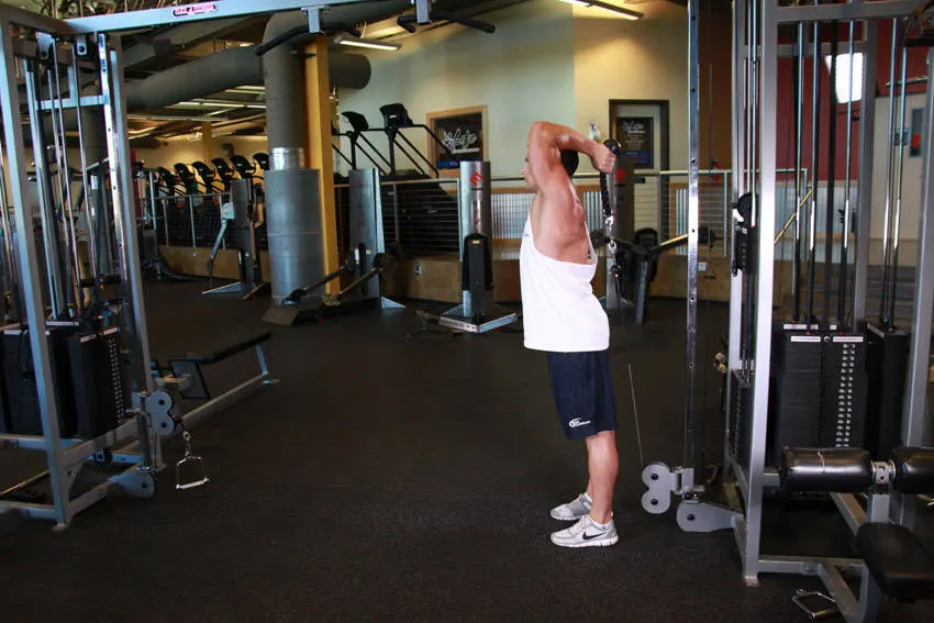 Cable Rope Overhead Triceps Extension exercise