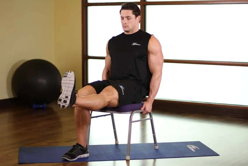 Chair Leg Extended Stretch — end position