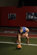 Chest Push from 3 point stance exercise