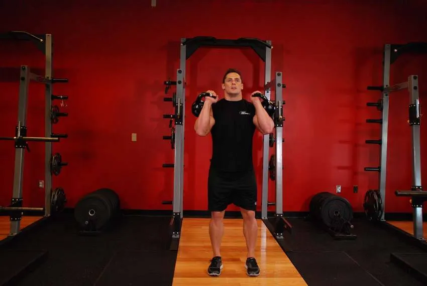 Double Kettlebell Push Press exercise