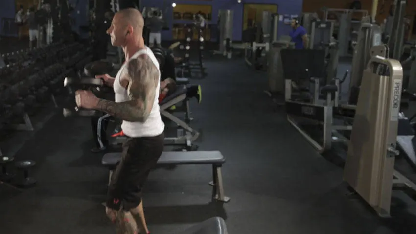 Dumbbell Clean — end position