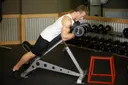 Dumbbell Prone Incline Curl exercise