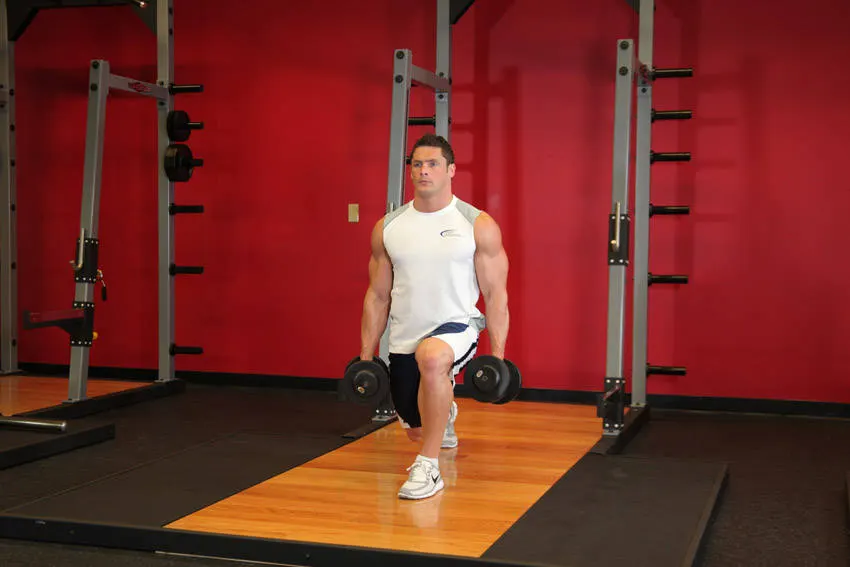 Dumbbell Rear Lunge — end position