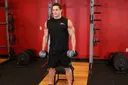 Dumbbell Squat To A Bench exercise