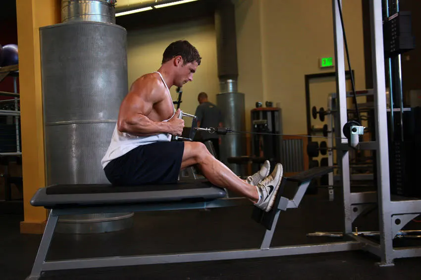 Elevated Cable Rows — end position