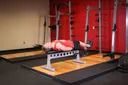 Flat Bench Lying Leg Raise exercise