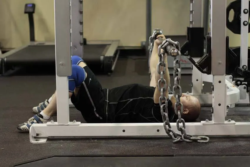Floor Press with Chains exercise