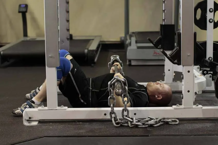 Floor Press with Chains — end position