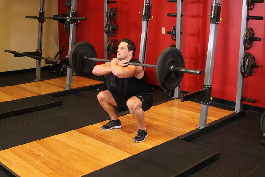 Front Barbell Squat — end position