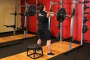 Front Barbell Squat To A Bench exercise
