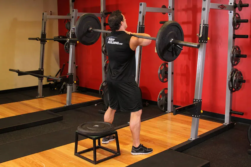 Front Barbell Squat To A Bench exercise