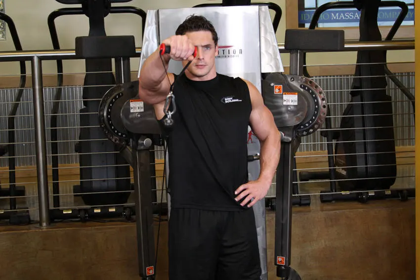Front Cable Raise — end position