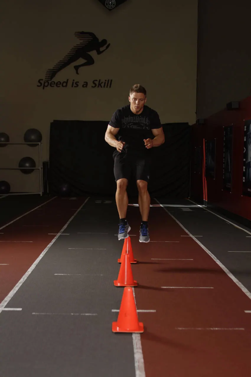 Front Cone Hops (or hurdle hops) — end position