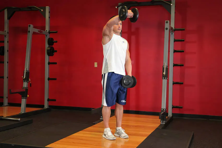 Front Dumbbell Raise — end position