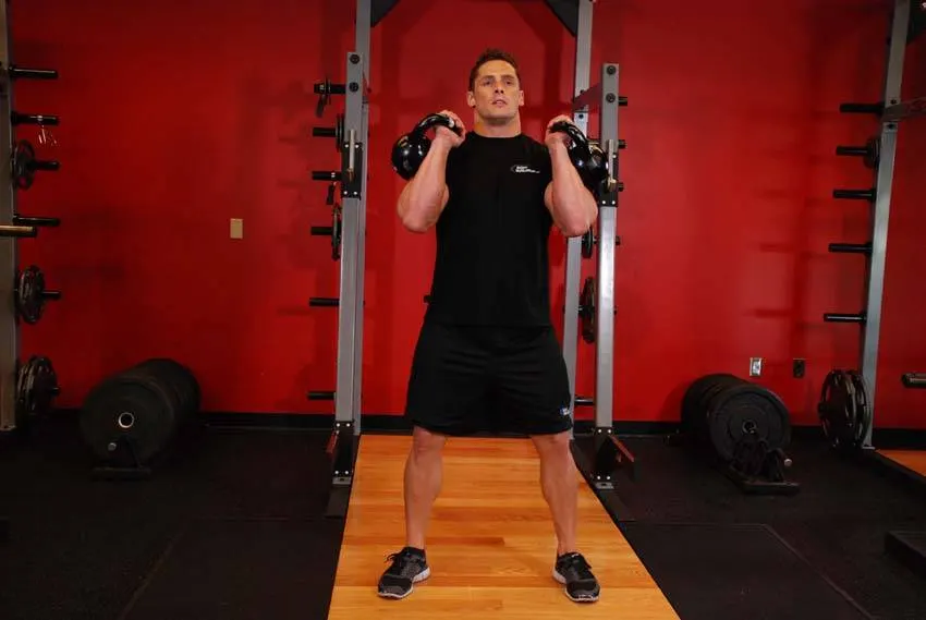 Front Squats With Two Kettlebells exercise