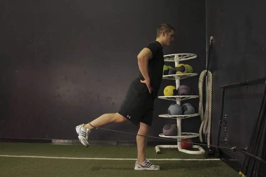 Hip Extension with Bands — end position