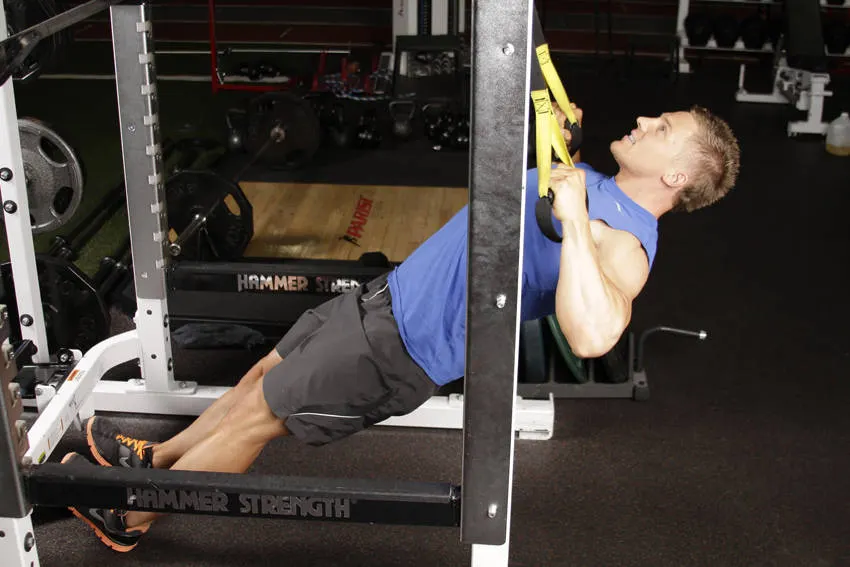 Inverted Row with Straps — end position