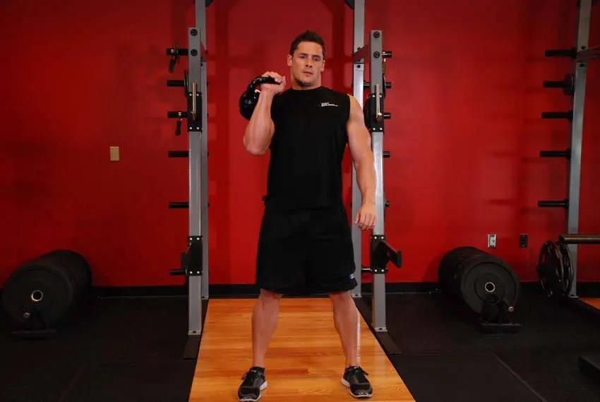 Kettlebell Dead Clean — end position