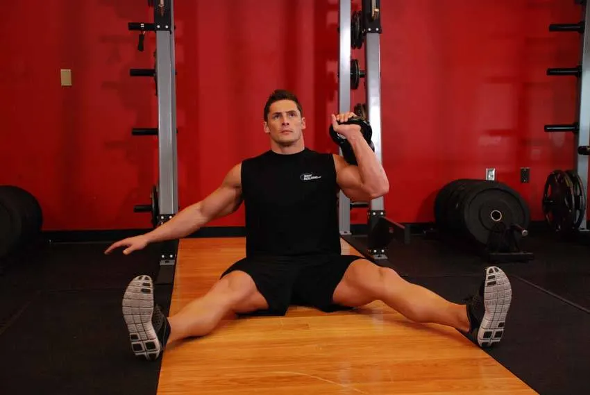 Kettlebell Seated Press exercise
