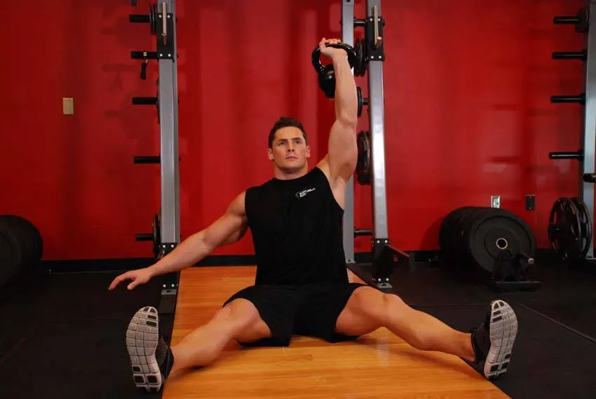 Kettlebell Seated Press — end position