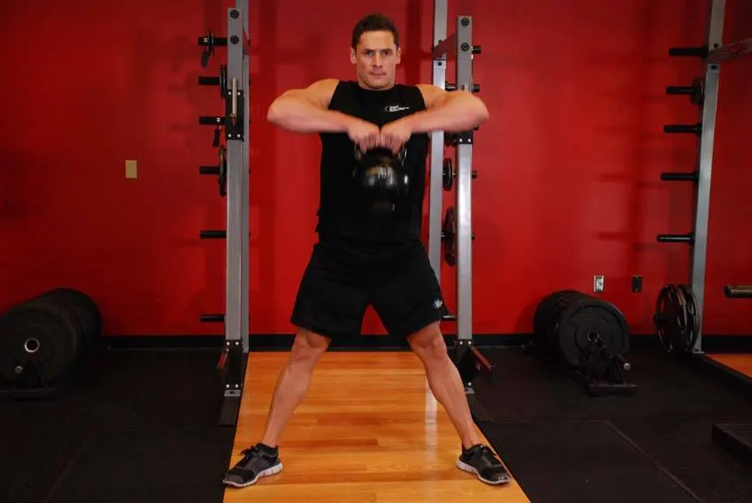 Kettlebell Sumo High Pull — end position