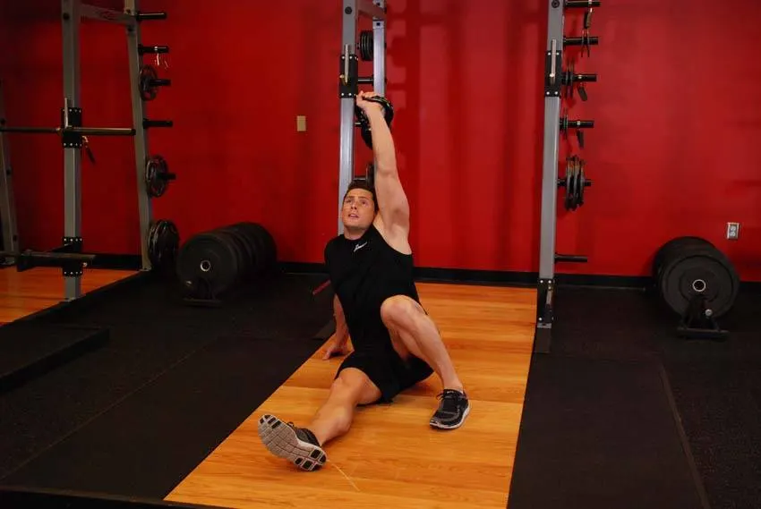 Kettlebell Turkish Get-Up (Squat style) — end position
