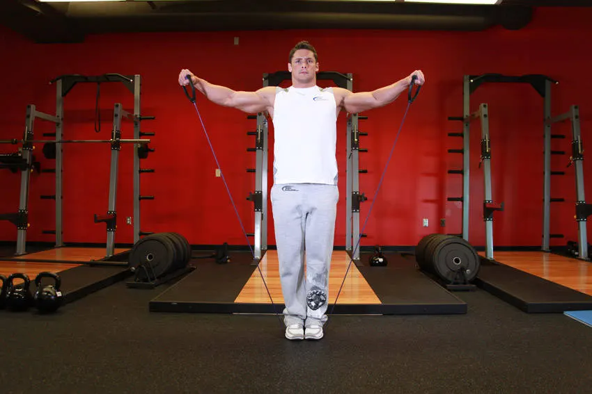 Lateral Raise - With Bands — end position