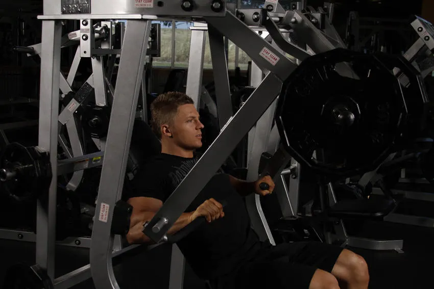 Leverage Decline Chest Press exercise