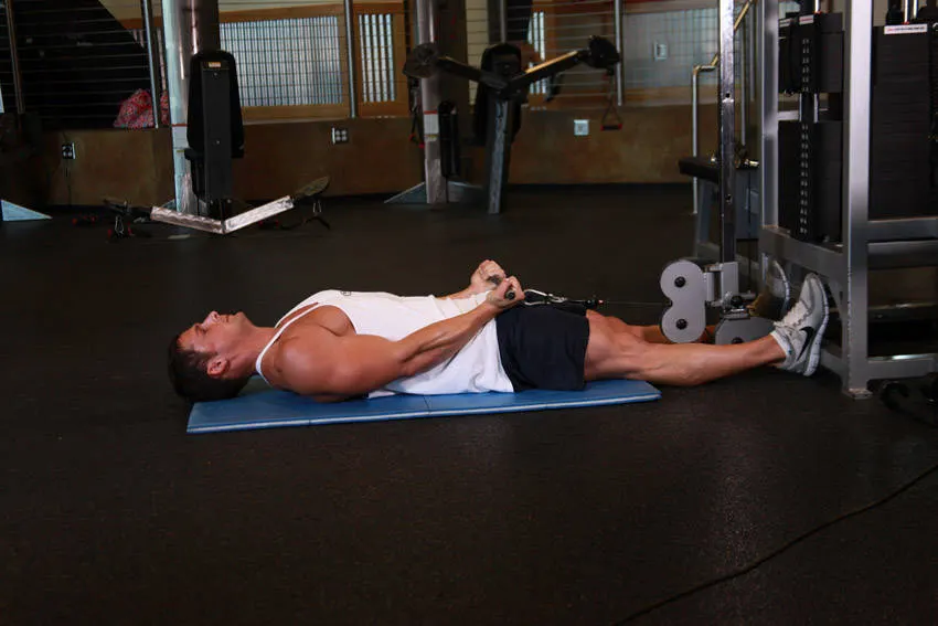 Lying Cable Curl exercise