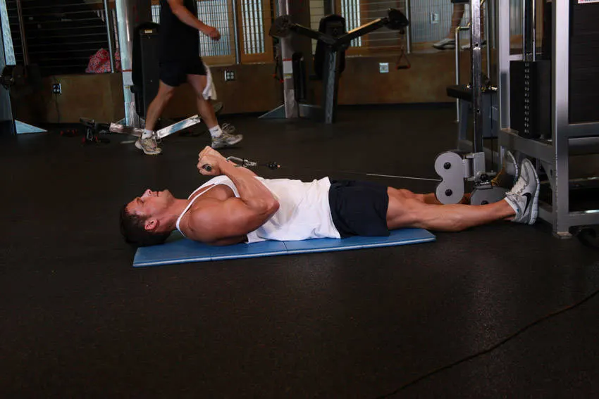 Lying Cable Curl — end position