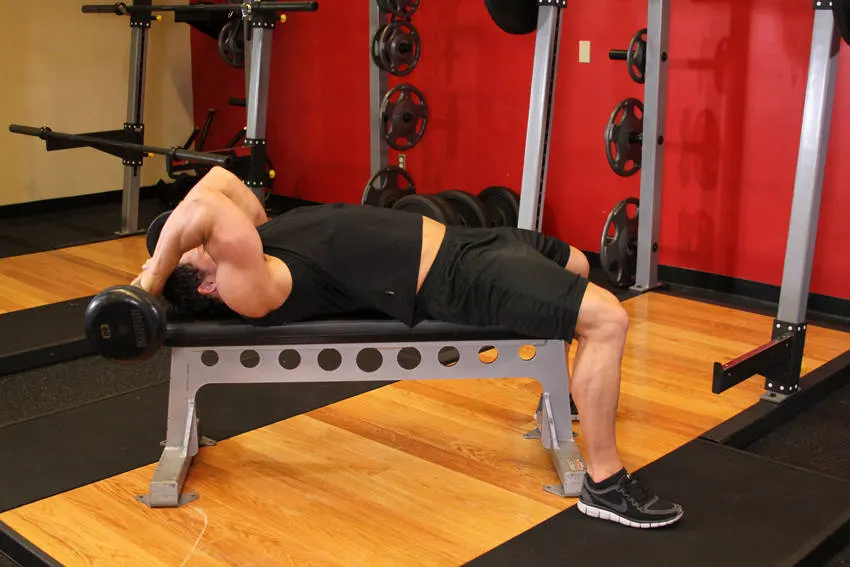 Lying Close-Grip Barbell Triceps Extension Behind The Head exercise