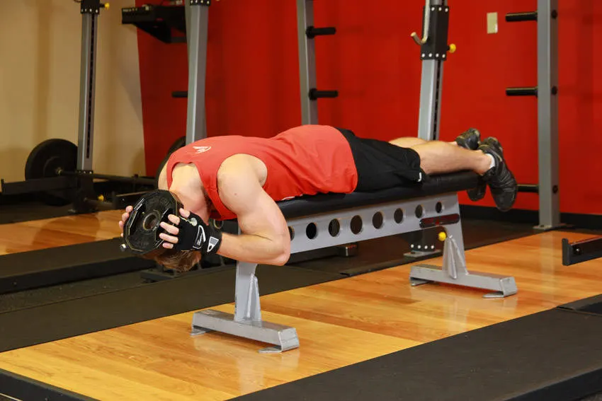 Lying Face Down Plate Neck Resistance exercise
