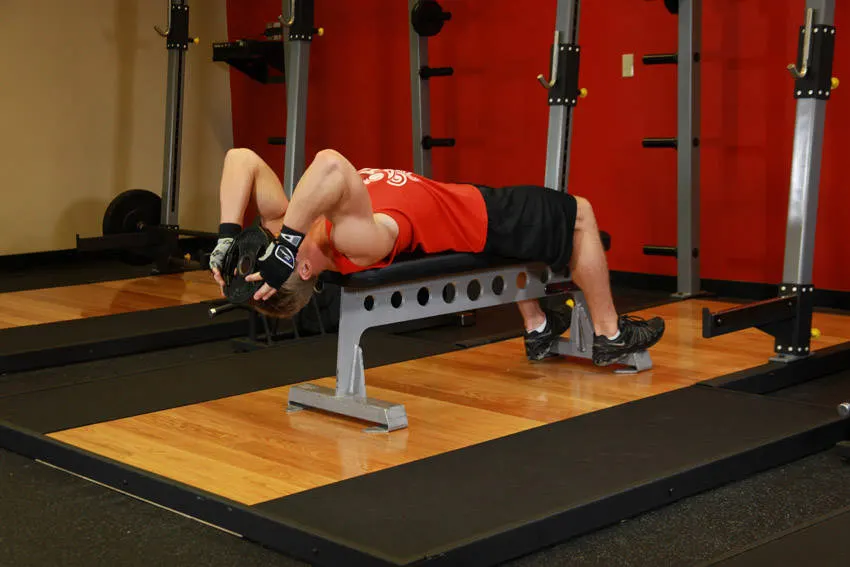 Lying Face Up Plate Neck Resistance exercise