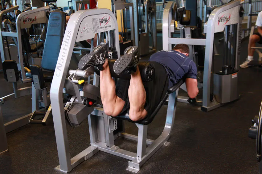 Lying Leg Curls — end position
