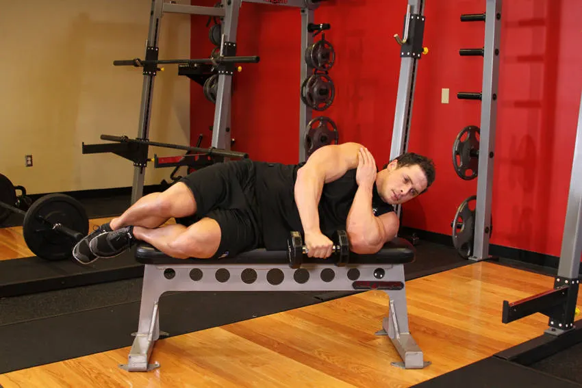 Lying One-Arm Lateral Raise exercise