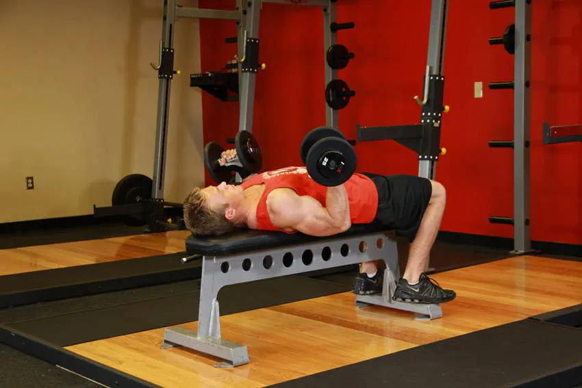 Lying Supine Dumbbell Curl exercise