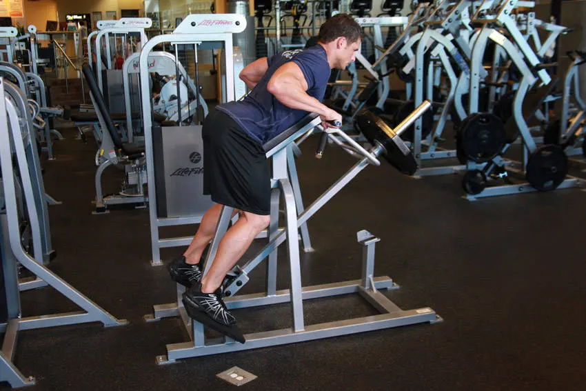 Lying T-Bar Row — end position